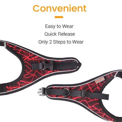 Dog Harness Reflective No Pull Choke Free Pet Harness for Small Medium Dogs Breathable Padded Harness Vest for Bulldog Chihuahua