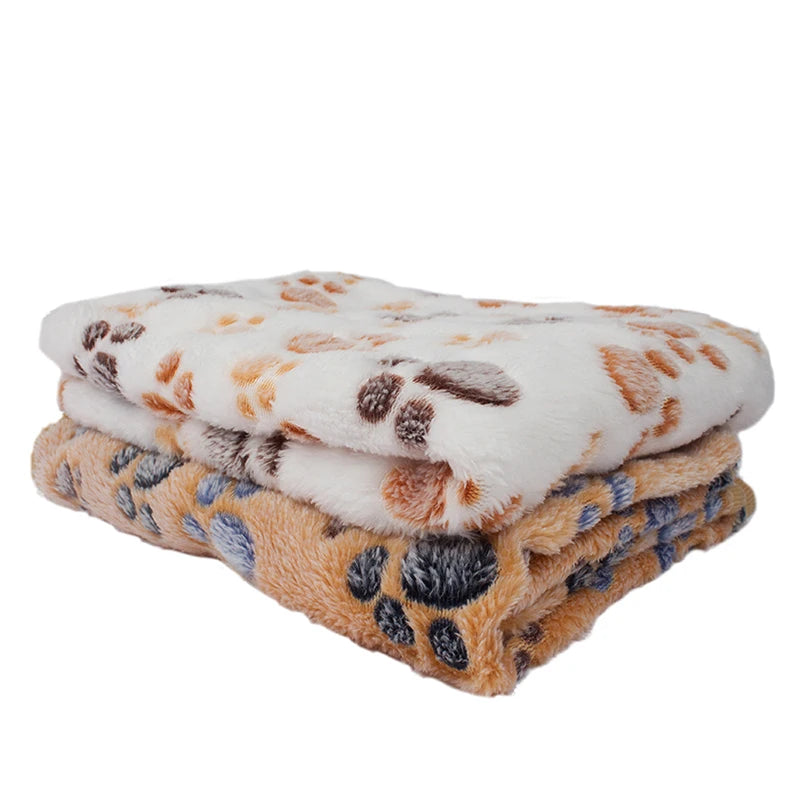 warm pet blanket for dogs and cats soft paw print winter bed mat for small medium dogs and cats