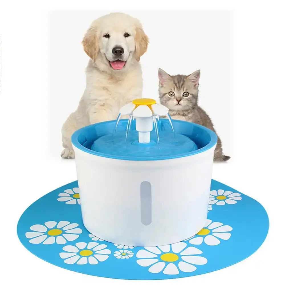 automatic cat water fountain 1.6L blue with mat, pet water dispenser for cats and dogs, China Mainland