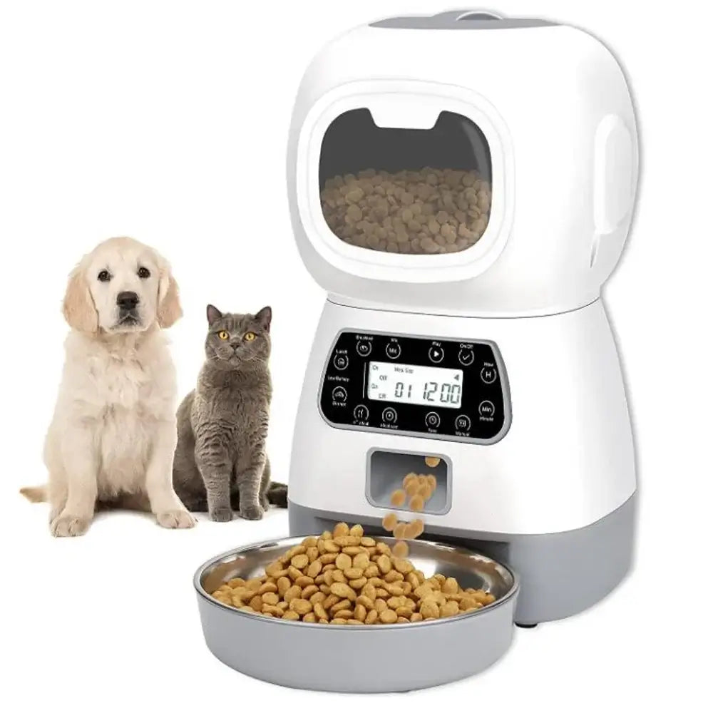automatic pet feeder with app 3.5L stainless steel bowl for dogs and cats, voice timing and Tuya smart control