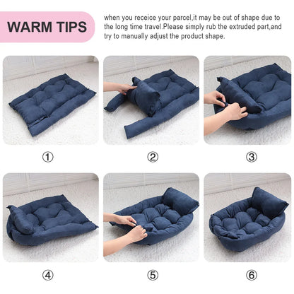 3 in 1 dog bed mat soft warm pet cushion transforms into dog bed sofa and nesting bed for cats and puppies