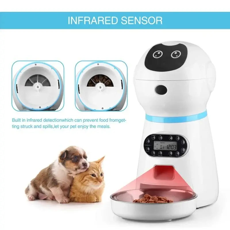 automatic pet feeder with app infrared sensor stainless steel bowl for dogs and cats