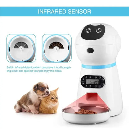 automatic pet feeder with app infrared sensor stainless steel bowl for dogs and cats
