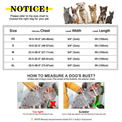 personalized no pull dog harness leash set size chart for small to large dogs with adjustable leather vest fit