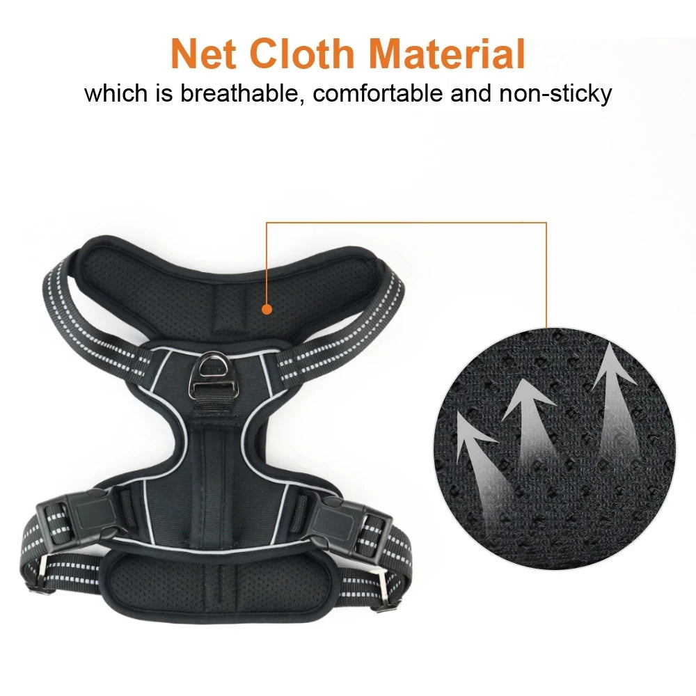 Reflective Pet Dog Harness 1000D Oxford Cloth Service Dog Vest with Vertical Handle Adjustable Dog Collars For Big Medium Dogs