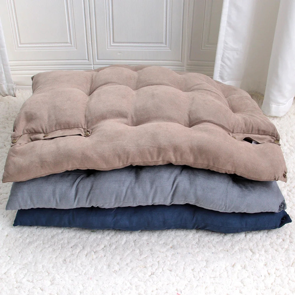 3 in 1 dog bed mat with removable cover, soft cushioned pet sleeping mat for dogs and cats, warm winter kennel cushion