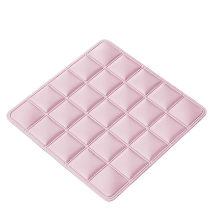 cooling gel pet mat pink grid pattern PU bed mat for summer heat relief, indoor/outdoor sleeping pad