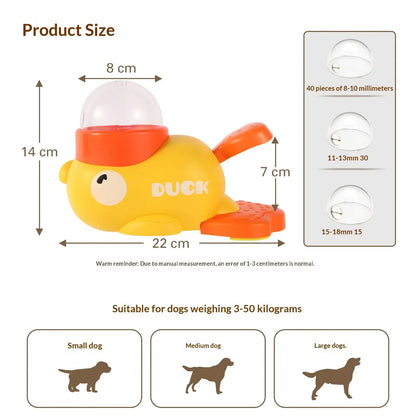 Cute duck automatic pet feeder for cats and dogs, 22 cm interactive food dispenser for small to large dogs