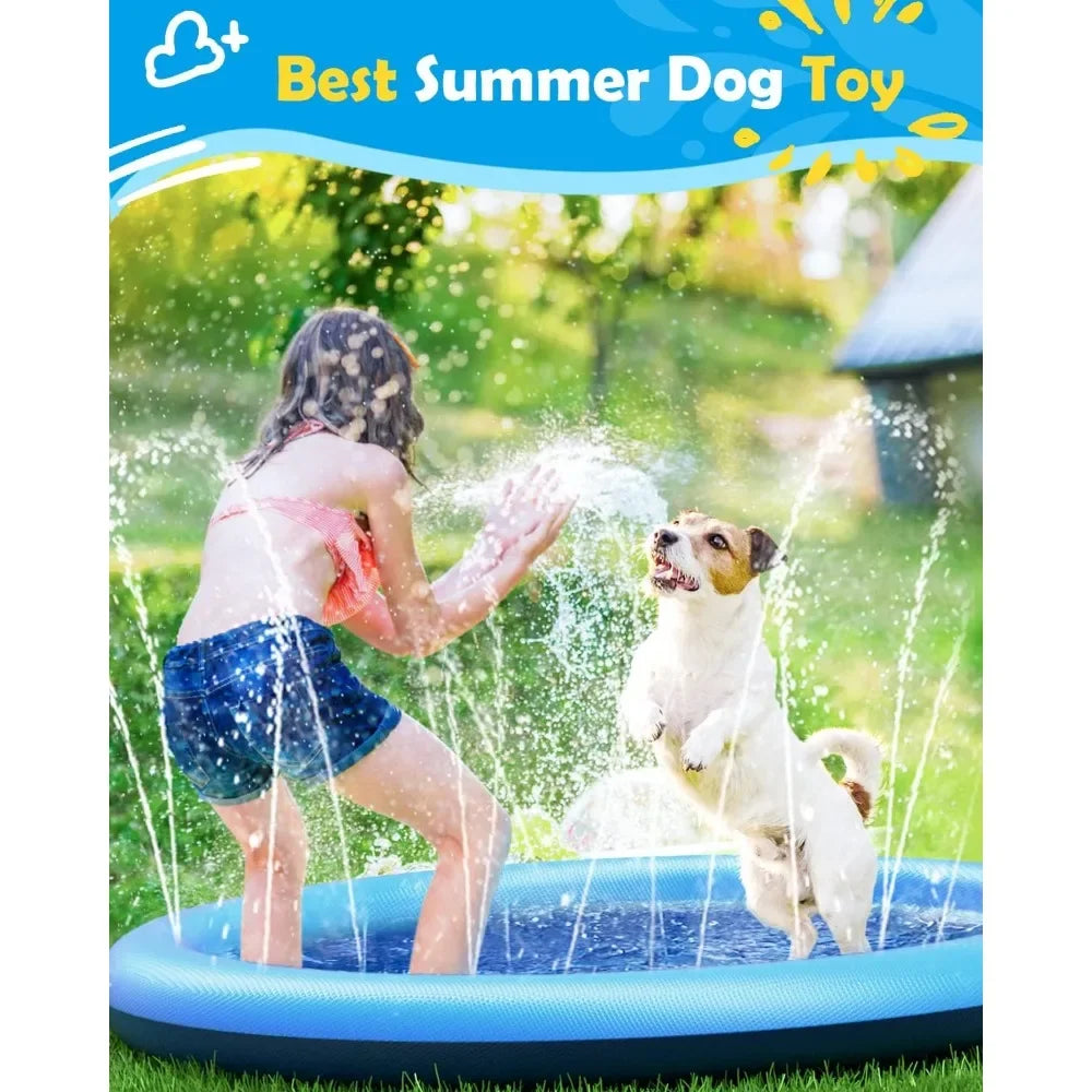 Dog Cool Toys Splash Pad for Dogs Anti-Slip Pool for Large Dogs Thickened Durable Outdoor Water Play Mat Summer Sprinkler Toy