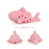 Pink interactive chew toy for small pets, durable silicone bite-resistant fish design for hiding food and grinding teeth.