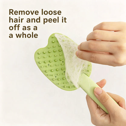 2 in 1 pet hair remover grooming brush for dogs and cats, removes loose hair and peels fur off easily