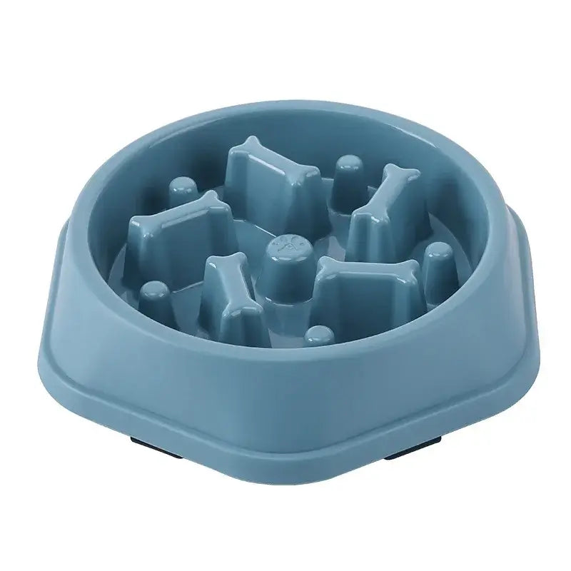 slow feeder dog bowl blue anti-choking anti-slip puzzle feeder for medium dogs, slow eating pet dish