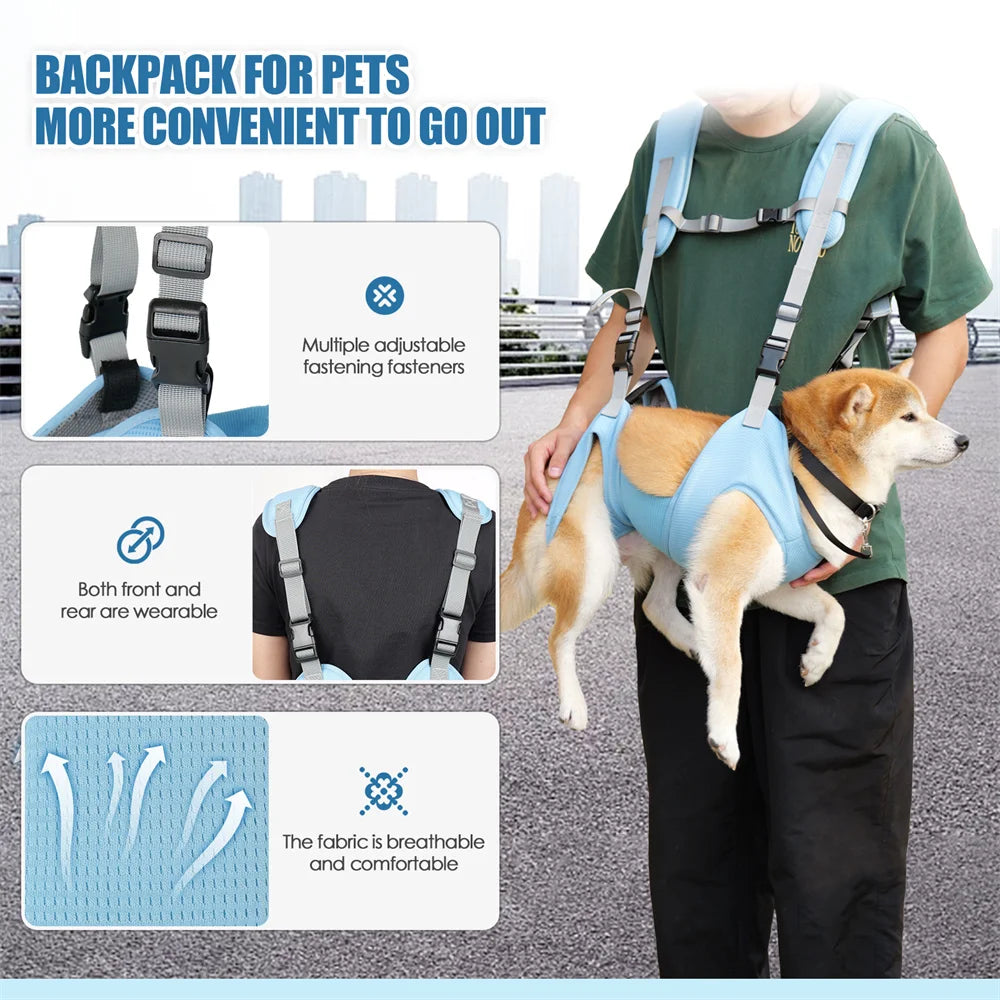 Horizontal dog carrier backpack for small dogs, breathable pet backpack with adjustable straps for outdoor travel