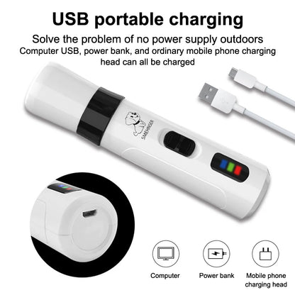 Silent groom pro silent dog nail grinder, USB rechargeable pet nail grinder with portable charging for at-home dog grooming