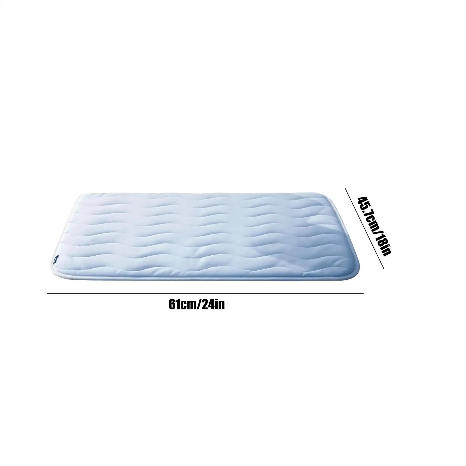 washable dog cooling mat, light blue non-slip cooling pad for dogs and s, 61x45cm, indoor outdoor travel crate use