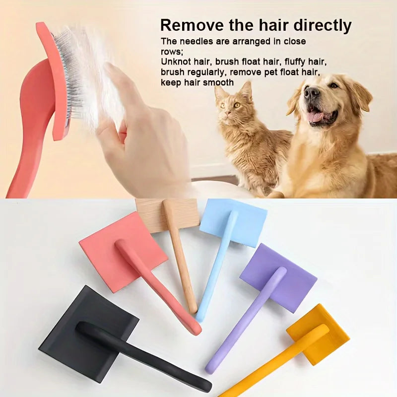 Dog Slicker Brush for Grooming Doodle Hair, Extra Long Pin Poodle Brush for Shedding