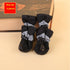 water-resistant dog shoes for small dogs, black 4pcs PU canvas rubber outdoor rain boots, one set
