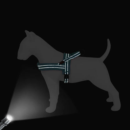 winter dog harness reflective soft padded no pull vest for small and large dogs, adjustable black harness
