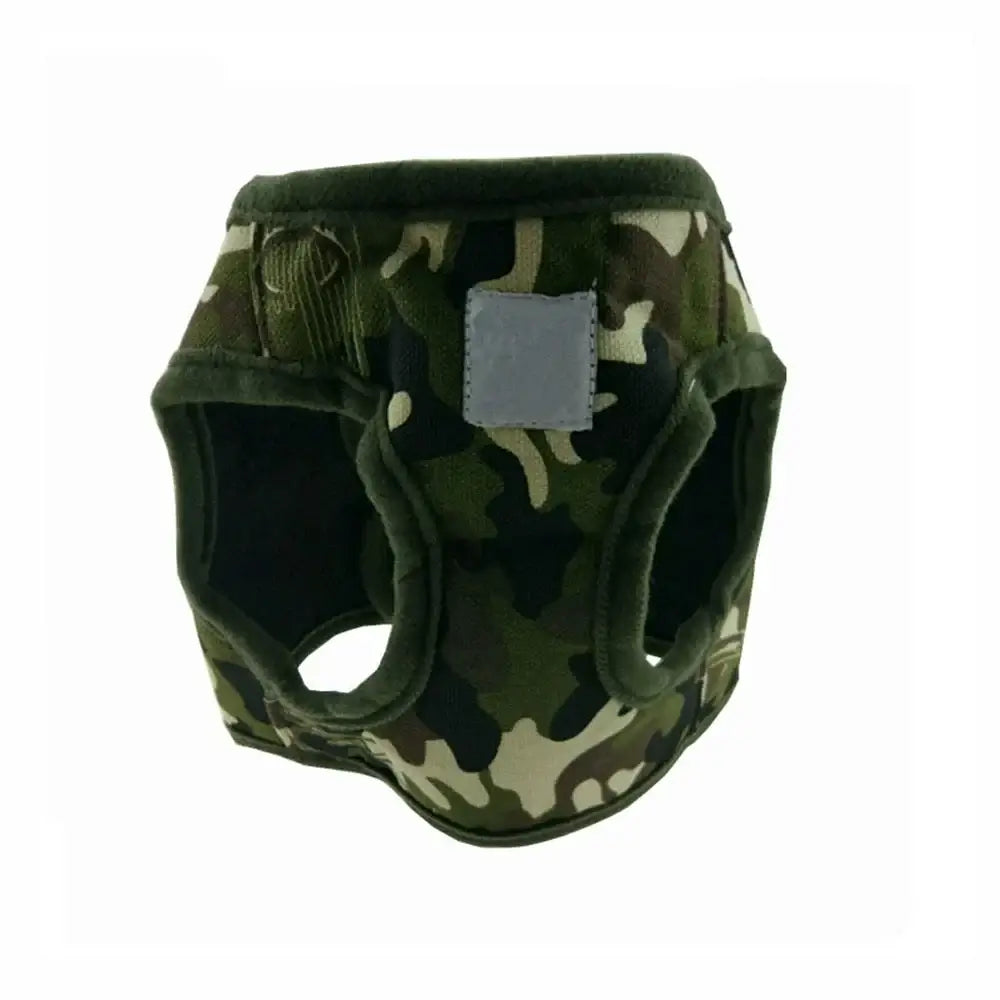 small dog harness leash set army camouflage vest for puppy and cat walking, padded quick release