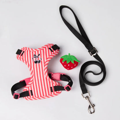 Elegant Puppy Harness Leash Set with Cute Plush Doll, Stylish Adjustable Vest Harness for Small Dogs, Fashion Walking Accessorie