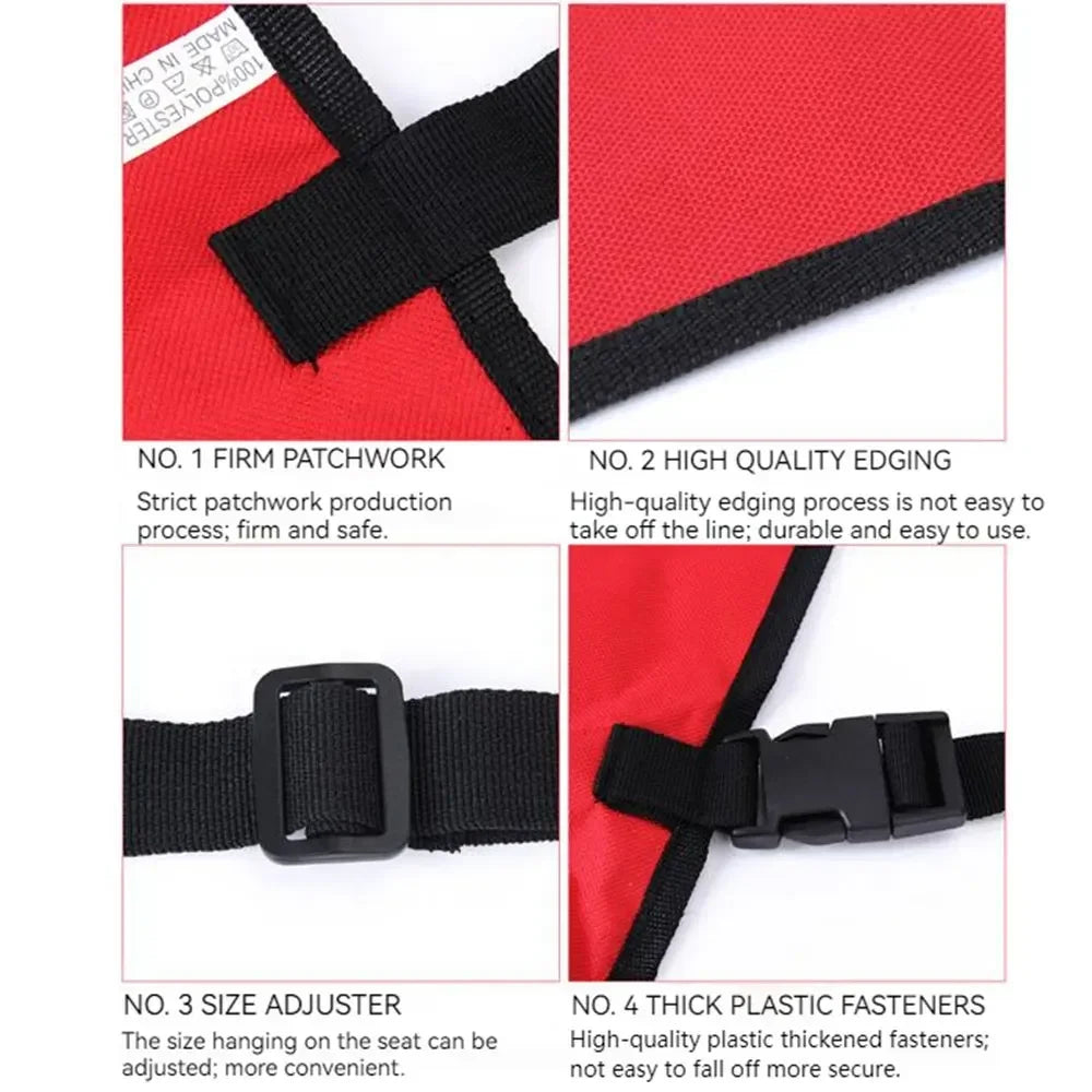 waterproof non-slip dog car seat cover with firm patchwork, durable edging, adjustable straps, and plastic fasteners