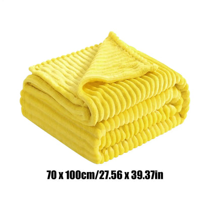 Yellow washable pet blanket for dogs and cats, soft warm comfort mat for crate, sofa, bed, and furniture protection