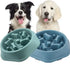 slow feeder dog bowl anti-choking puzzle pet bowl in GN and blue for small to medium dogs with anti-slip base