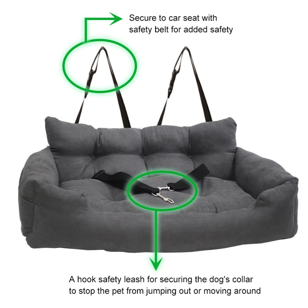 Dog Car Seat with Safety Strap Car Booster Seats for Small/Medium Dogs or Cats Universal Comfortable Dog Bed for Car and Home