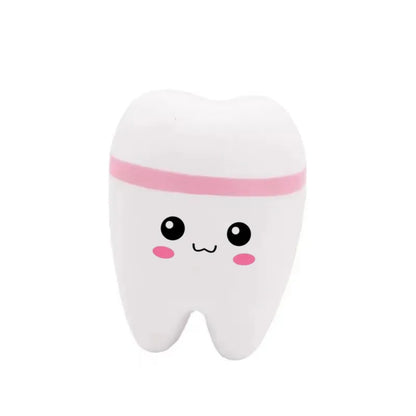 Cute blue and pink teeth shape squishy toy, slow rising cartoon stress relief gift for children, 1pc dental toy