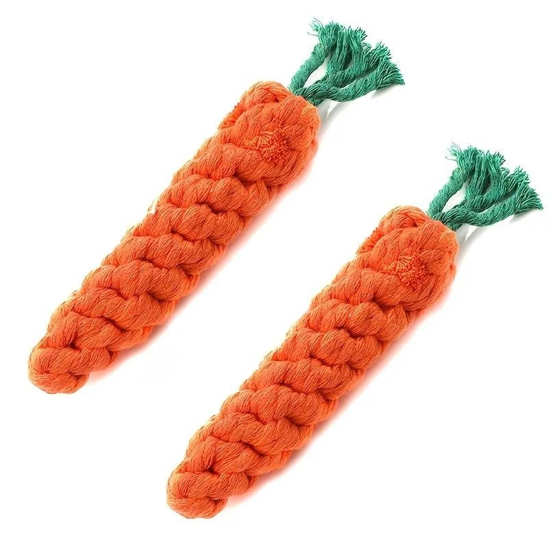 carrot shape dog chew toy cotton rope knot toy for indoor dogs and cats, bite-resistant pet accessory