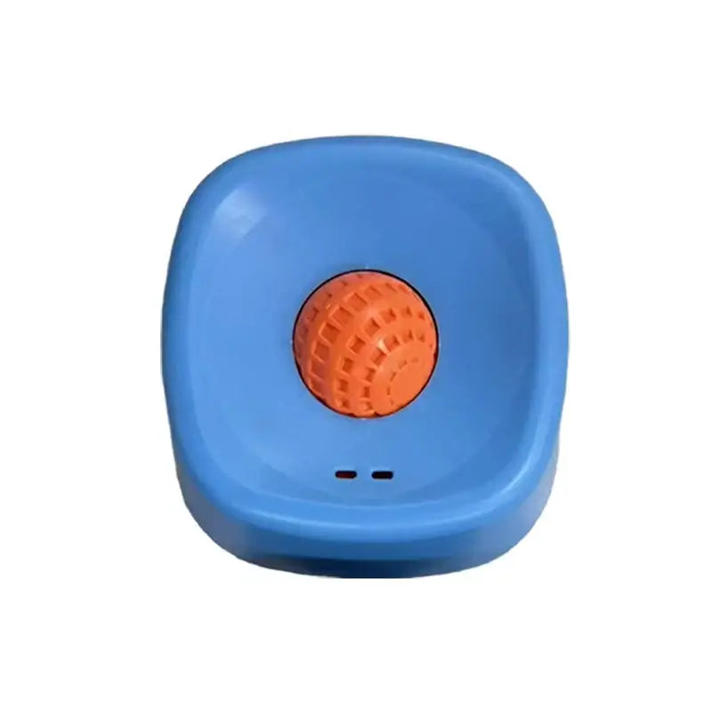 Blue slow feeder dog lick bowl for liquid treats, anti-slip plastic bone broth and yogurt feeder, size XS, color 02
