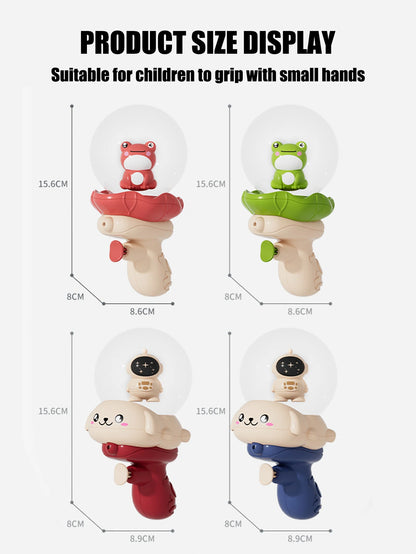 baby bath water spray toy size display for children to grip with small hands, cute animal water sprinkler