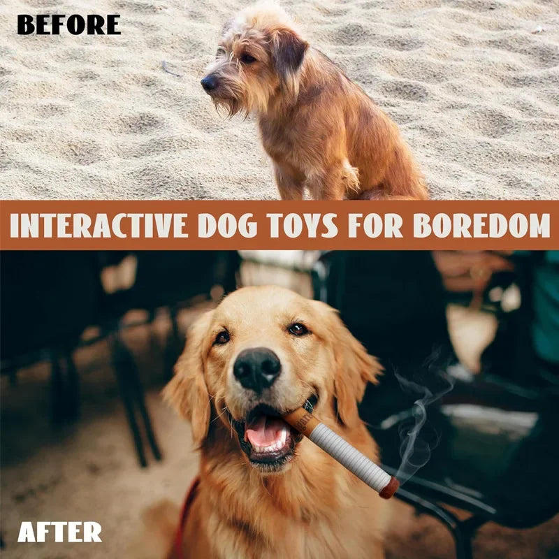plush cigarette dog toy interactive chew toy for bored dogs before and after play