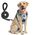 escape proof no pull dog harness and leash combo, light grey reflective padded vest harness with 5 feet leash for adult dog