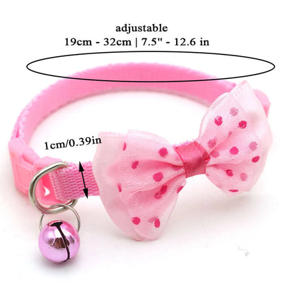 durable cotton rope dog chew toy pink adjustable pet collar with bow and bell for small dogs