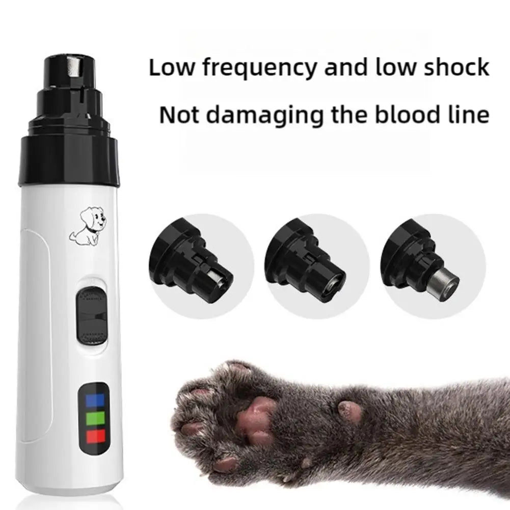 usb charging dog nail grinder for safe low-noise pet nail trimming, low shock grinder head, for dogs and cats