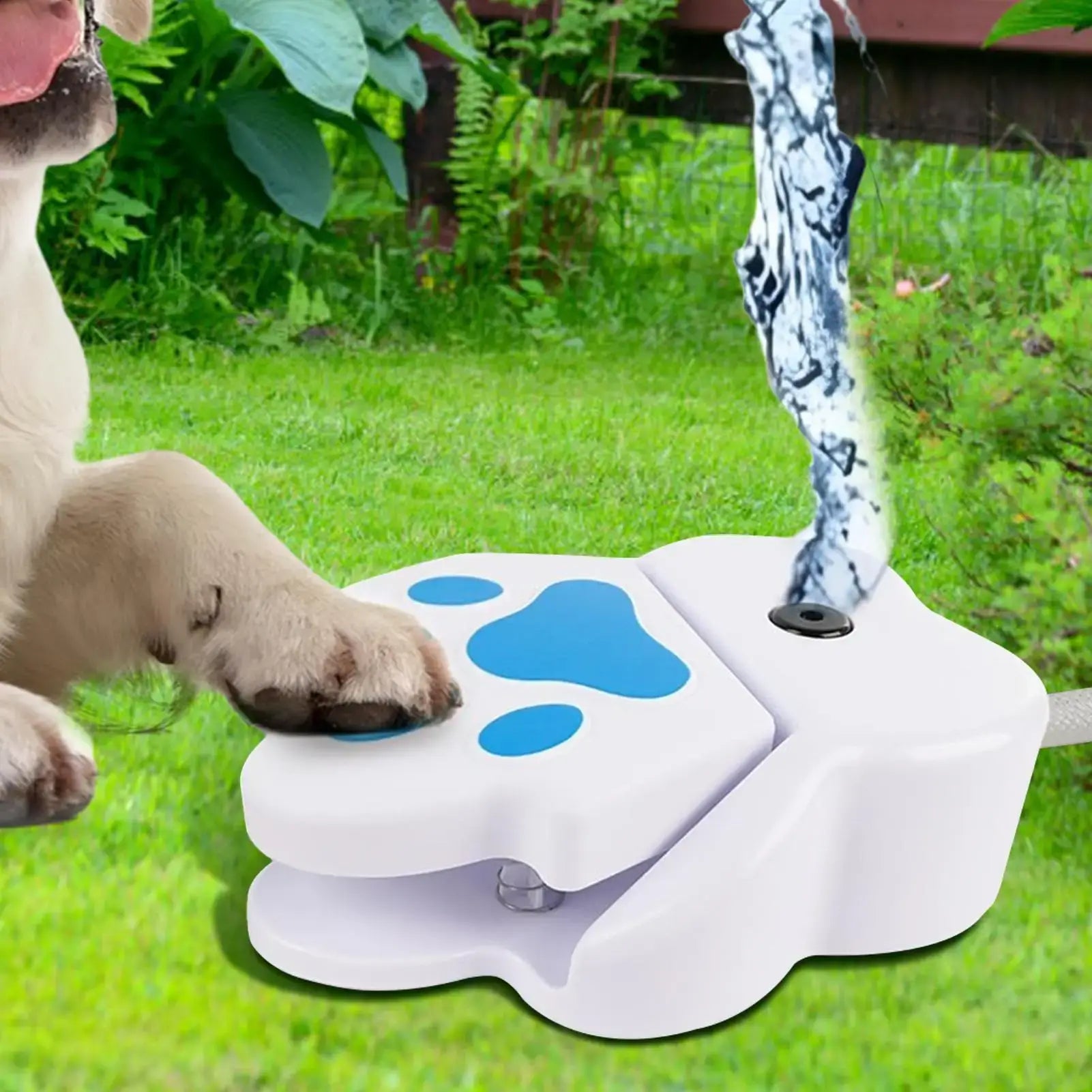 Paw Activated Dog Water Fountain Step on Outdoor Pet Drinking Dispenser Pet Dogs Puppy Water Sprinkler Toys for Garden Yard