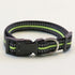 reflective dog collar green nylon adjustable 1.5x24-40cm striped waterproof dog collar for dogs and cats