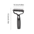 Black pet deshedding brush with stainless steel double cutters, 15.5cm grooming rake for dogs and cats, 10.3cm wide