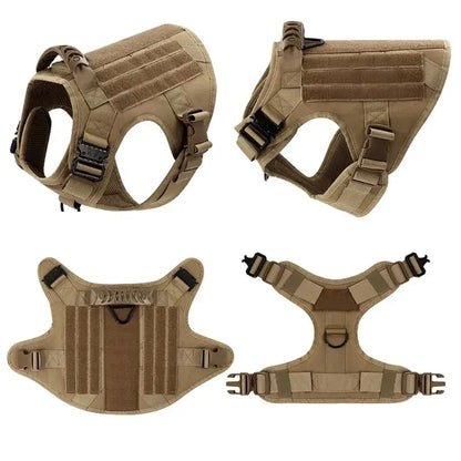 tactical dog harness for large dogs, padded adjustable nylon vest with quick release buckle and secure fit