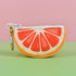 Grapefruit print dog poop bag holder dispenser with zipper pouch, abstract pet waste bag dispenser, no leash attachment