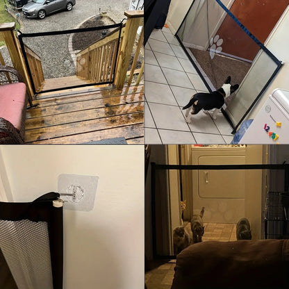 Fence Protection Net Pet Isolated Network Stairs Gate Dog Accessories No Punching Pet Dog Barrier Fences Foldable Dog Safety