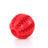 natural rubber dog chew toy red 5cm bite-resistant ball for tooth cleaning and dental plaque reduction