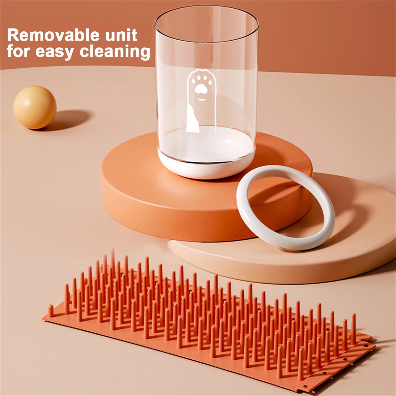 pet paw cleaning cup for dogs and cats, removable unit for easy cleaning, no scrubbing required