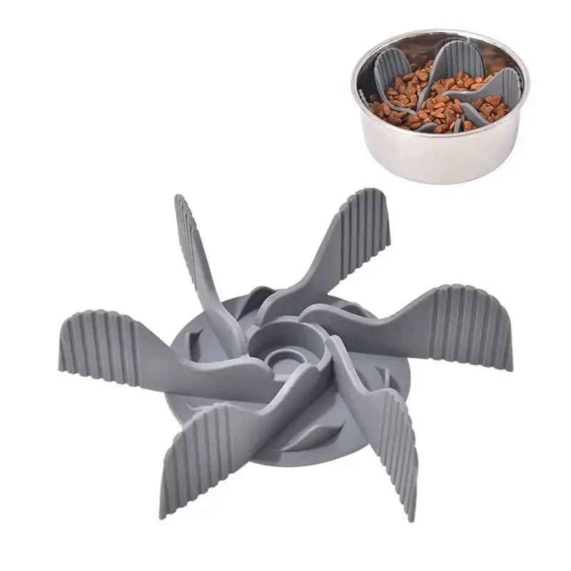 silicone slow feeder dog bowl insert with suction cups for universal dogs, safe soft feeding insert to slow eating