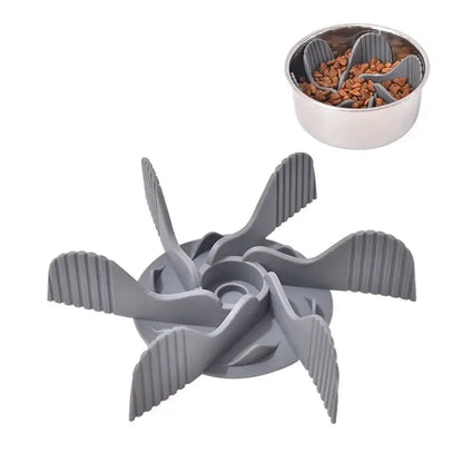 silicone slow feeder dog bowl insert with suction cups for universal dogs, safe soft feeding insert to slow eating
