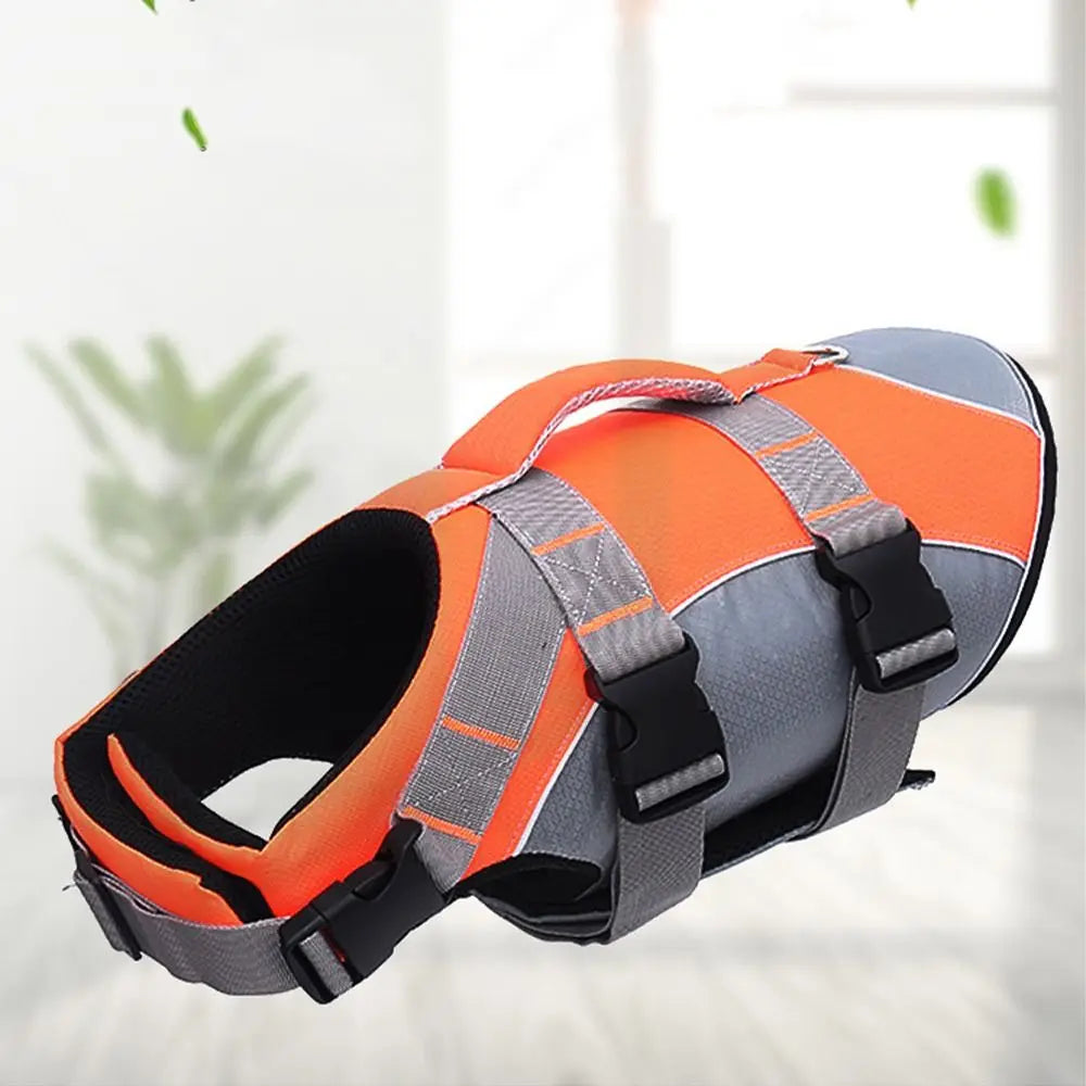 Reflective dog life jacket adjustable breathable pet safety vest with enhanced buoyancy for swimming and beach use