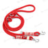 Red hands free dog leash 1x200cm for medium and large dogs, braided nylon traction rope with double buckle