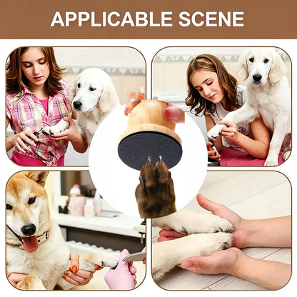 portable pet nail grinder for safe, easy dog and cat claw trimming, handheld ABS grooming tool with stamp design