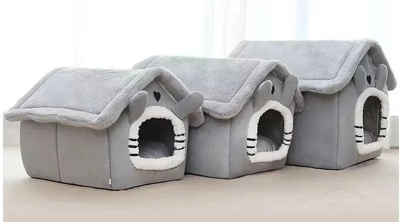 indoor warm dog house soft pet bed tent with removable washable cushion for small dogs, four-season comfort